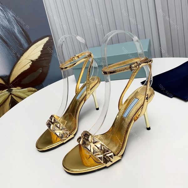 studded metallic leather high-heeled sandals triangle emed sandal women stiletto pumps summer show wedding party shoes with box, Black
studded metallic leather high-heeled sandals triangle emed sandal women stiletto pumps summer show wedding party shoes with box, Black
