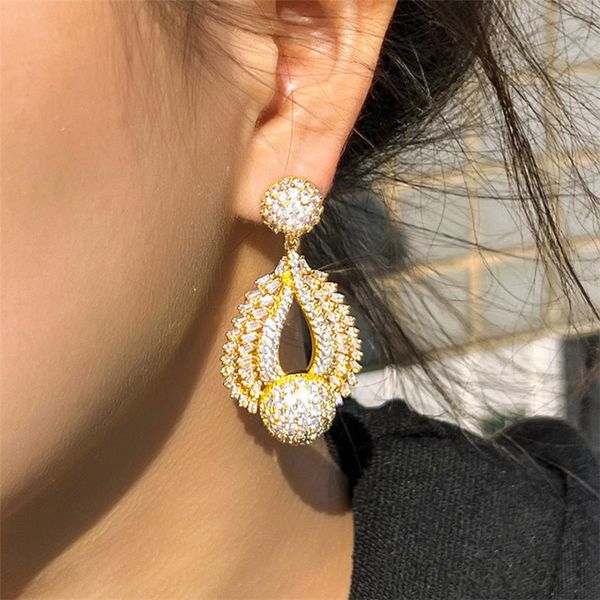 luxurious vintage gold earring designer for woman full aaa cubic zirconia copper white diamond bridal wedding engagement silver womens earri, Golden
luxurious vintage gold earring designer for woman full aaa cubic zirconia copper white diamond bridal wedding engagement silver womens earri, Golden