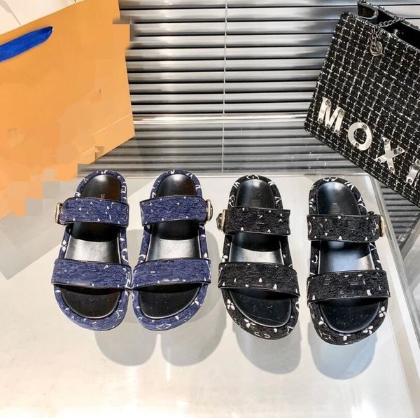 designer buckle denim women slippers embroidered letter thick sole scuffs slippers female beach shoes home outdoor slides slippers roman san, Black
designer buckle denim women slippers embroidered letter thick sole scuffs slippers female beach shoes home outdoor slides slippers roman san, Black