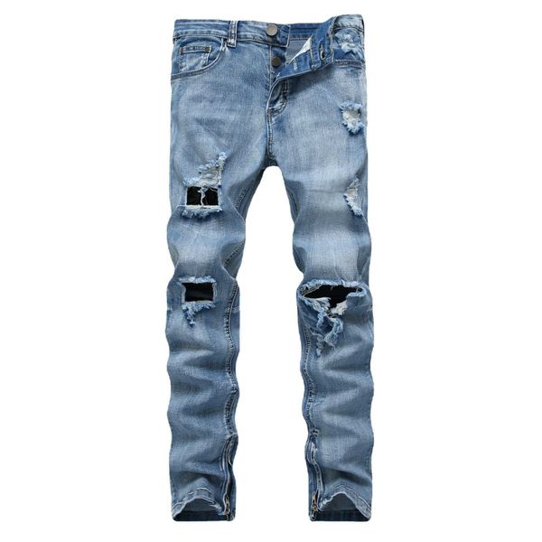 men's jeans designer men's broken trouser hem large zipper high elastic jeans panel light button slim fit men's pants men, Blue
men's jeans designer men's broken trouser hem large zipper high elastic jeans panel light button slim fit men's pants men, Blue