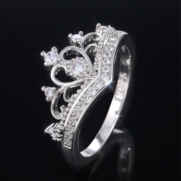 band rings huitan new fashion promise crown rings for women crystal zircon bridal party wedding jewelry delicate female engagement ring aa23, Silver
band rings huitan new fashion promise crown rings for women crystal zircon bridal party wedding jewelry delicate female engagement ring aa23, Silver