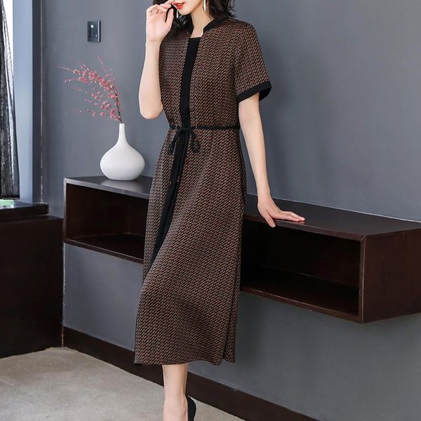 dresses female print natural silk midi dress spring summer short sleeve elegant bodycon party dress 2023 korean vintage casual vestidos, Black;gray
dresses female print natural silk midi dress spring summer short sleeve elegant bodycon party dress 2023 korean vintage casual vestidos, Black;gray