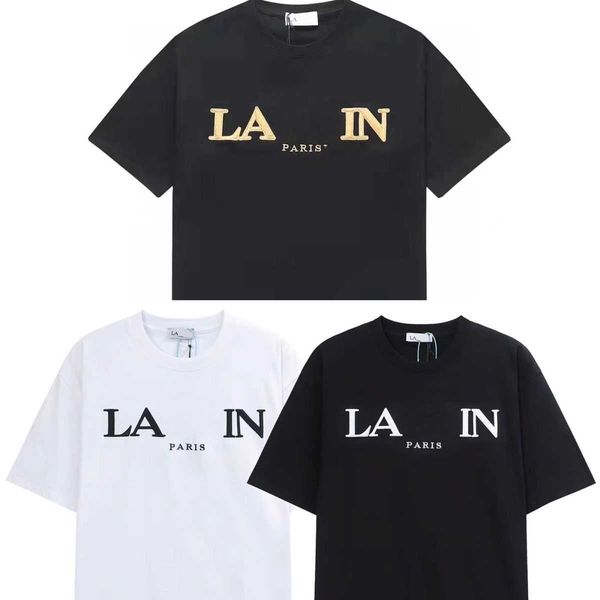 designer luxury lanvins classic fashion trends versatile new short sleeve embroidered letter casual t-shirt round neck for men and women, White;black
designer luxury lanvins classic fashion trends versatile new short sleeve embroidered letter casual t-shirt round neck for men and women, White;black