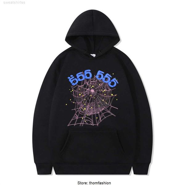 men's hoodies fashion creativity sp5der 555555 angel number hoodie men women spider web pattern hooded sweatshirt loose clothing, Black
men's hoodies fashion creativity sp5der 555555 angel number hoodie men women spider web pattern hooded sweatshirt loose clothing, Black