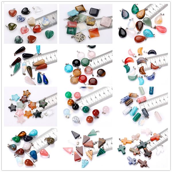 natural stone heart cross shape pendant quartz crystal chakra reiki healing charms for diy necklace earrings accessories, Bronze;silver
natural stone heart cross shape pendant quartz crystal chakra reiki healing charms for diy necklace earrings accessories, Bronze;silver