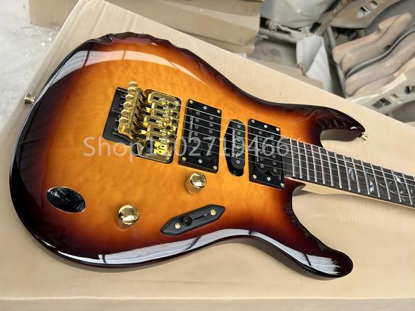 factory sunburst 6-string electric guitar filled with maple veneer rosewood fan fretboard gold custom hardware
factory sunburst 6-string electric guitar filled with maple veneer rosewood fan fretboard gold custom hardware