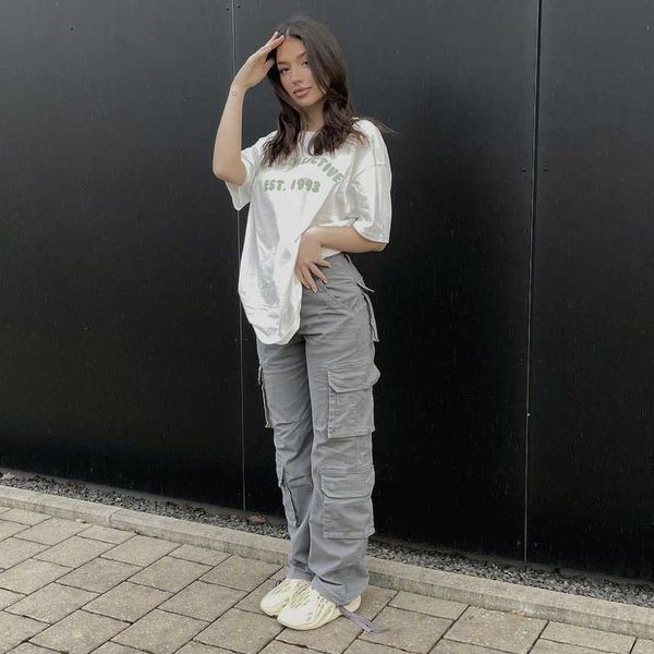 american street overalls women summer fashion vibe style new functional loose casual pants (women), Black;white
american street overalls women summer fashion vibe style new functional loose casual pants (women), Black;white