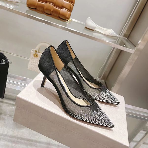 designer casual sandals luxury brand high heels breathable mesh cloth clear crystal sparkling women's wedding dress shoes leg long heel, Black
designer casual sandals luxury brand high heels breathable mesh cloth clear crystal sparkling women's wedding dress shoes leg long heel, Black