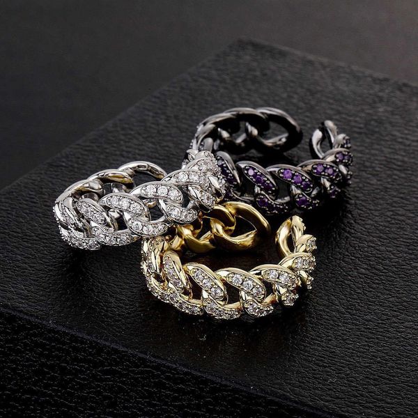 full zirconium open cuff cuban chain ring band hip hop fashion accessories for men women 14k gold ins personalized hollow out iced ut cubic, Silver
full zirconium open cuff cuban chain ring band hip hop fashion accessories for men women 14k gold ins personalized hollow out iced ut cubic, Silver