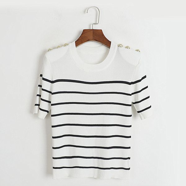 606 l 2023 summer sweaters women's pullover white pink blue black sweater crew neck short sleeve brand same style women's dl, White;black
606 l 2023 summer sweaters women's pullover white pink blue black sweater crew neck short sleeve brand same style women's dl, White;black