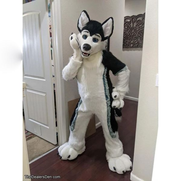 new furry white wolf husky dog mascot costumes movie props show halloween birthday party outdoor event outfit costume, Red;yellow
new furry white wolf husky dog mascot costumes movie props show halloween birthday party outdoor event outfit costume, Red;yellow