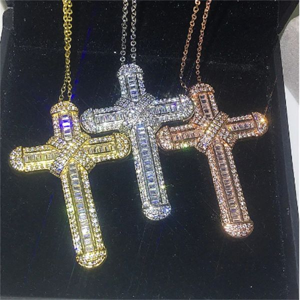 vecalon big long cross pendant 925 sterling silver 5a cz stone cross pendant necklace for women men party wedding jewelry gift
vecalon big long cross pendant 925 sterling silver 5a cz stone cross pendant necklace for women men party wedding jewelry gift