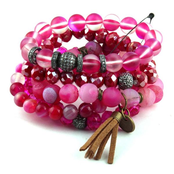 bangle fashion energy bracelets beautiful fuchsia women bracelet set natural stone glass and stone tassel bracelet, Black
bangle fashion energy bracelets beautiful fuchsia women bracelet set natural stone glass and stone tassel bracelet, Black