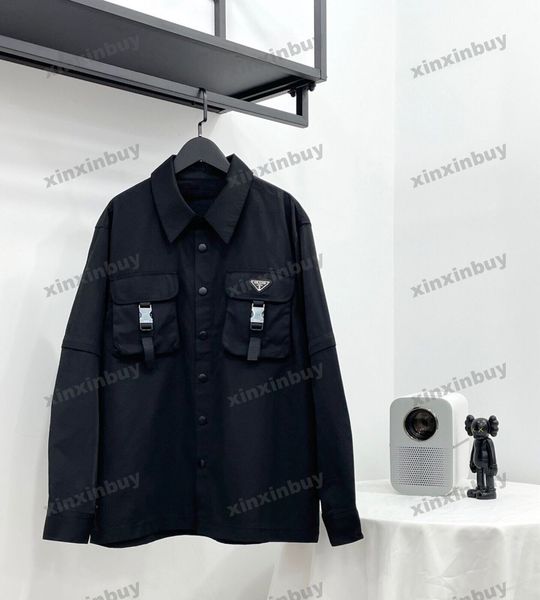 xinxinbuy men designer tee t shirt 23ss nylon multiple pockets milan metal triangle label long sleeve cotton women black s-2xl, Black;brown
xinxinbuy men designer tee t shirt 23ss nylon multiple pockets milan metal triangle label long sleeve cotton women black s-2xl, Black;brown