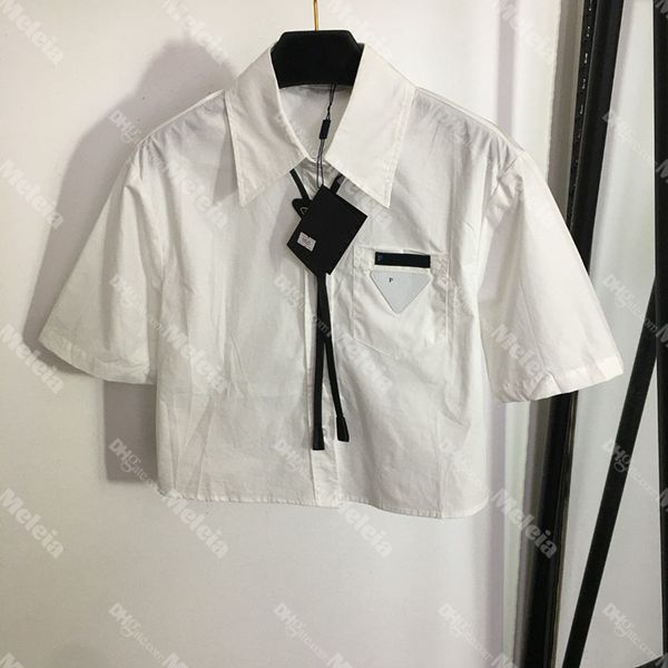 lady cotton shirts with pendant triangle badge designer women shirts short sleeve england style female, White
lady cotton shirts with pendant triangle badge designer women shirts short sleeve england style female, White