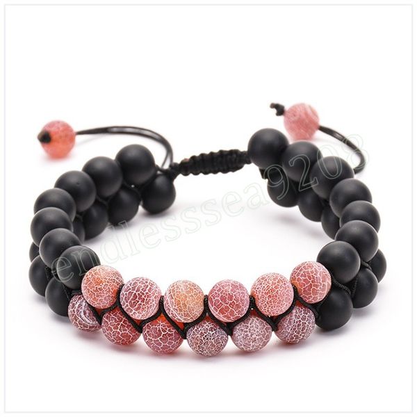 charm pink weathered agate stone bracelet natural frosted beads double layer bracelets for women men handmade adjustable jewelry, Golden;silver
charm pink weathered agate stone bracelet natural frosted beads double layer bracelets for women men handmade adjustable jewelry, Golden;silver
