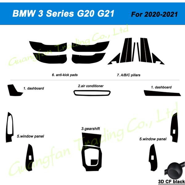 3d/5d carbon fiber car interior center console cover color change molding sticker decals for bmw 3 series g20 g21 2020-2021
3d/5d carbon fiber car interior center console cover color change molding sticker decals for bmw 3 series g20 g21 2020-2021
