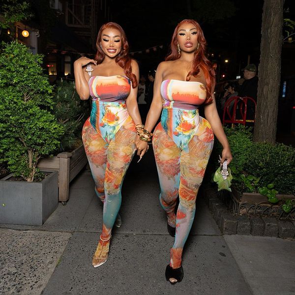 fashion women summer two piece sets new tight print wrapped breast jumpsuit trousers casual suit for ladies, White
fashion women summer two piece sets new tight print wrapped breast jumpsuit trousers casual suit for ladies, White
