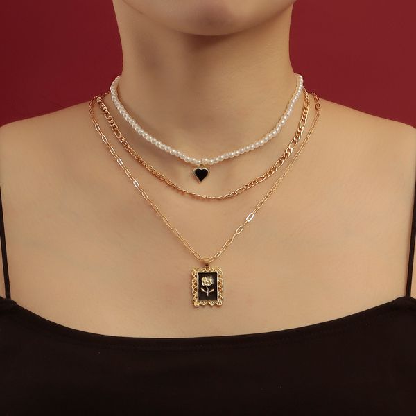 designer jewelry three layers of imitation pearl black rose pendant necklace female creative tie-in necklacedecoration jewelry trendy woman, Silver
designer jewelry three layers of imitation pearl black rose pendant necklace female creative tie-in necklacedecoration jewelry trendy woman, Silver