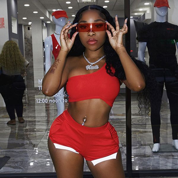 women's summer swimwear new tight one shoulder short pocket casual suit solid colors bathing suits designer bikini, White;black
women's summer swimwear new tight one shoulder short pocket casual suit solid colors bathing suits designer bikini, White;black