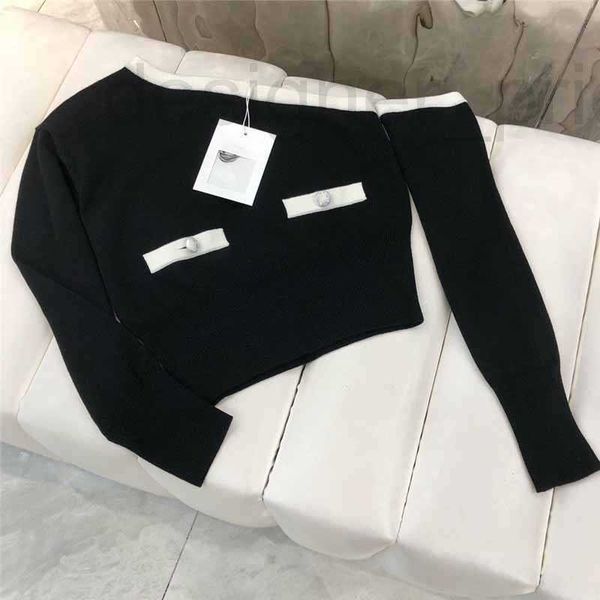 women's knits & tees designer summer new chic oblique shoulder spicy girls' black and white contrast knitted wool wiuz
women's knits & tees designer summer new chic oblique shoulder spicy girls' black and white contrast knitted wool wiuz