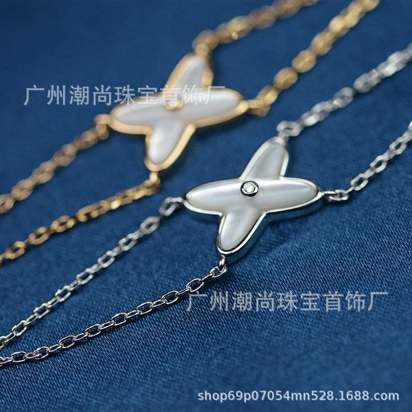 high version 925 sterling silver shang mei bai beimu cross women's 18k gold plated x letter double layer bracelet, Golden;silver
high version 925 sterling silver shang mei bai beimu cross women's 18k gold plated x letter double layer bracelet, Golden;silver
