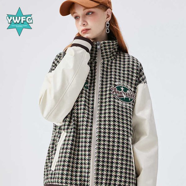 ywfg women's high street bird standing neck jacket baseball jersey patch embroidery baseball jersey, Black;brown
ywfg women's high street bird standing neck jacket baseball jersey patch embroidery baseball jersey, Black;brown
