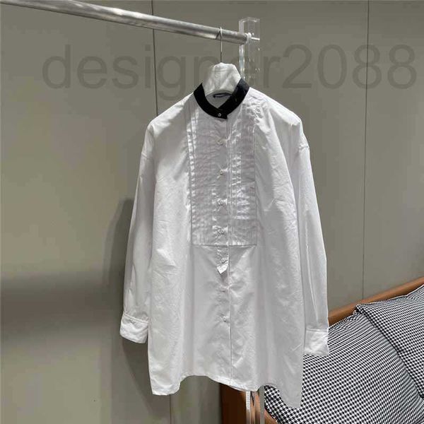 women's blouses & shirts designer 2023 spring/summer new style fine pleated front craft cotton versatile black round neck shirt yyh7, White
women's blouses & shirts designer 2023 spring/summer new style fine pleated front craft cotton versatile black round neck shirt yyh7, White