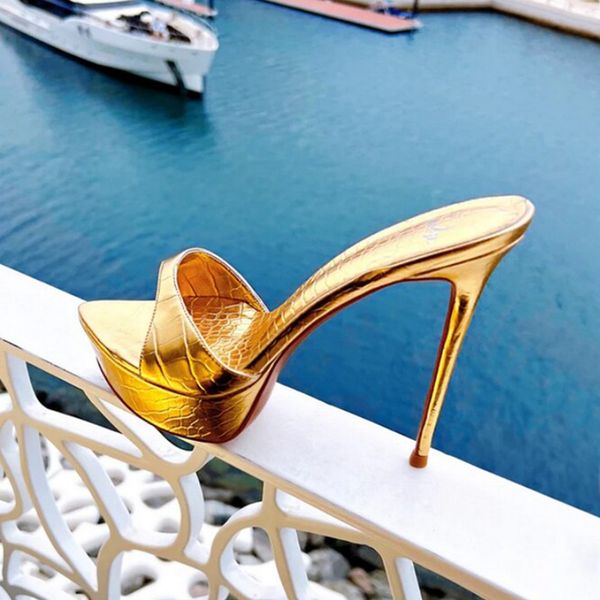 high platform slippers women open toe summer thick heel leather lady slides sandals big size 35-42, Black
high platform slippers women open toe summer thick heel leather lady slides sandals big size 35-42, Black