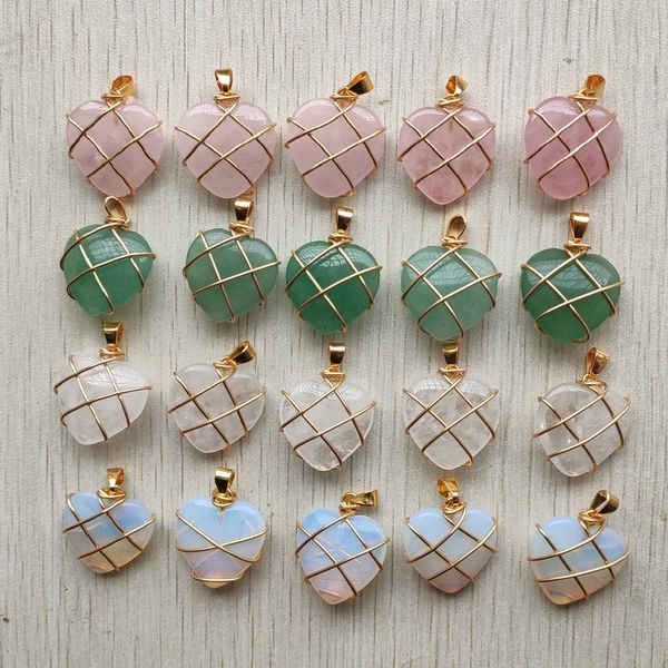 gold natural stone crystal pendant wire wrap heart necklace energy stone healing black opal green rose quartz yoga gift wholesale, Bronze;silver
gold natural stone crystal pendant wire wrap heart necklace energy stone healing black opal green rose quartz yoga gift wholesale, Bronze;silver