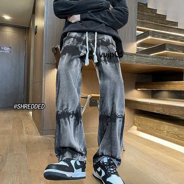 men's jeans high street pants ins trendy tie dyed drawstring jeans men's american hiphop straight leg pants, Blue
men's jeans high street pants ins trendy tie dyed drawstring jeans men's american hiphop straight leg pants, Blue