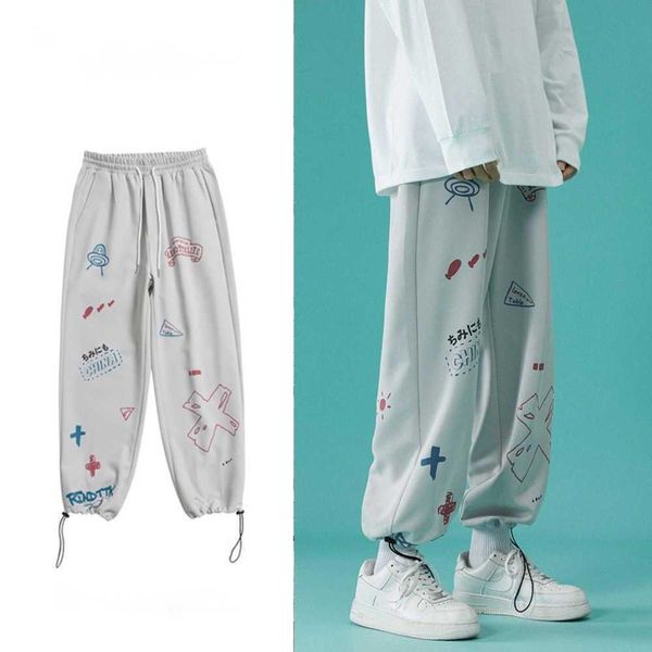 graffiti pants for men korean style loose straight casual summer student movement fashion brand drawstring legging, Black
graffiti pants for men korean style loose straight casual summer student movement fashion brand drawstring legging, Black