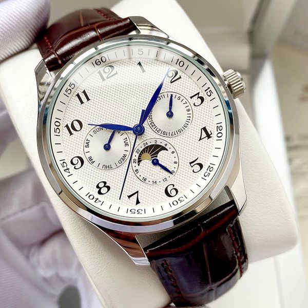 watch mens watch automatic mechanical watches for men fashion wristwatch stainless steel leather strap montre de luxe 40mm moon phase, Slivery;brown
watch mens watch automatic mechanical watches for men fashion wristwatch stainless steel leather strap montre de luxe 40mm moon phase, Slivery;brown