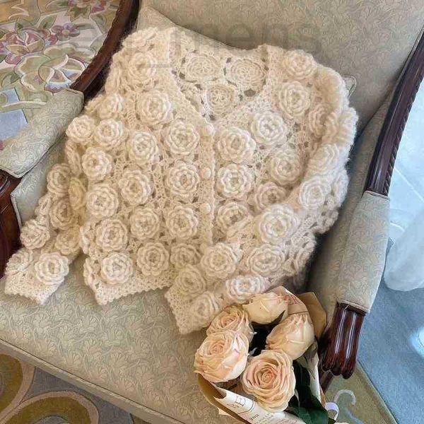 women's sweaters designer autumn and winter new mohair swter super fairy handmade thr-dimensional rose fler hvy industry knitted cardig, White;black
women's sweaters designer autumn and winter new mohair swter super fairy handmade thr-dimensional rose fler hvy industry knitted cardig, White;black