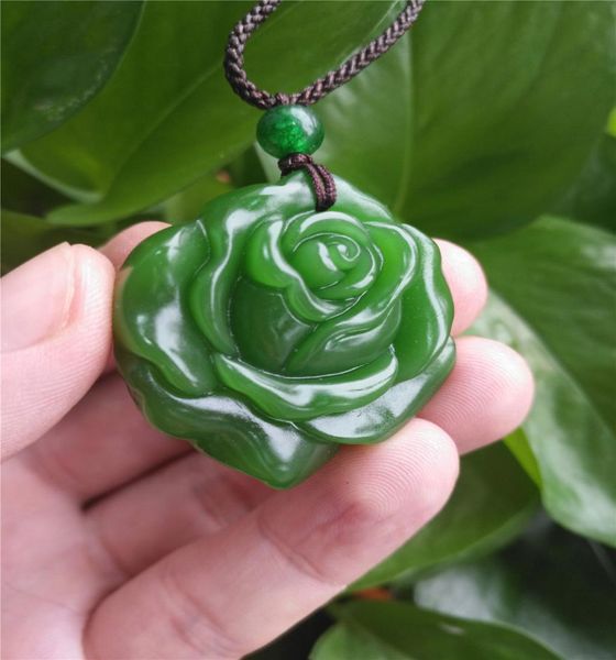 fashion natural green jade rose necklace pendant handcarved lucky amulet 4975455, Silver
fashion natural green jade rose necklace pendant handcarved lucky amulet 4975455, Silver