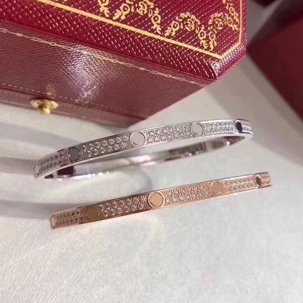 women men diamond bracelet designer two-row drill bangel luxury designer jewelry stainless steel charm cuff silver rose love bracelets bangl, Black
women men diamond bracelet designer two-row drill bangel luxury designer jewelry stainless steel charm cuff silver rose love bracelets bangl, Black