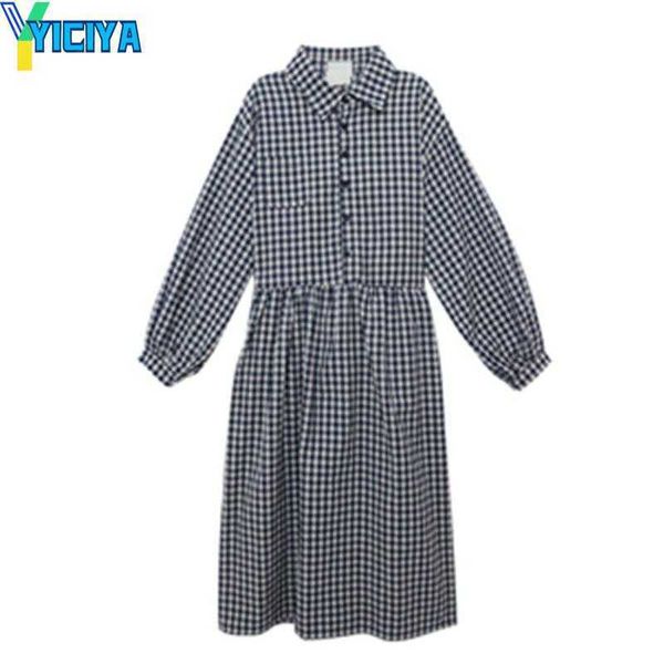 yiciya casual dresses plaid spring autumn women's dress long sleeve loose turn down collar college style girls vintage female vestido, Black;gray
yiciya casual dresses plaid spring autumn women's dress long sleeve loose turn down collar college style girls vintage female vestido, Black;gray