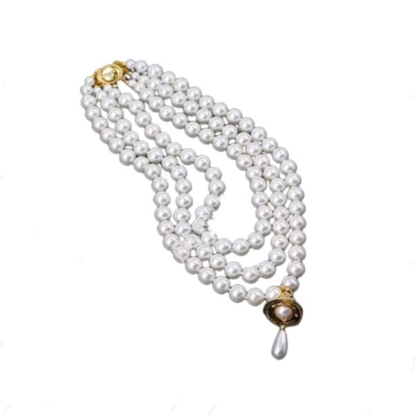 luxury fashion three layers pearl designer necklace wedding party 18k gold plated platinum water drop pendant necklaces designer jewelry acc, Silver
luxury fashion three layers pearl designer necklace wedding party 18k gold plated platinum water drop pendant necklaces designer jewelry acc, Silver