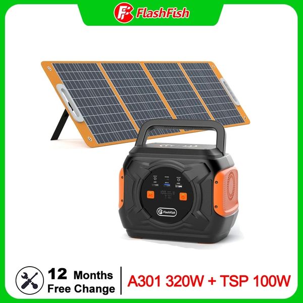 flashfish 100w solar panel 320w power station set solar power bank 292wh generator with 18v solar charger outdoor power supply
flashfish 100w solar panel 320w power station set solar power bank 292wh generator with 18v solar charger outdoor power supply