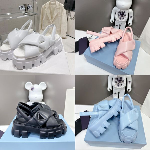 monolith padded nappa leather sandals designer women sandal platform rubber slides summer leather slides with box, Black
monolith padded nappa leather sandals designer women sandal platform rubber slides summer leather slides with box, Black