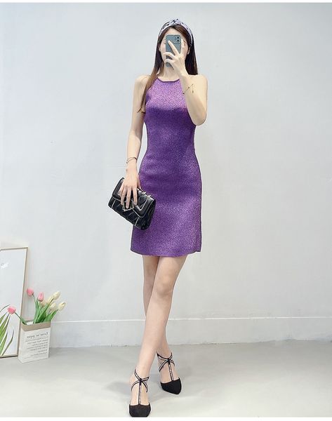casual dresses -aje new purple shiny knitted sleeveless wrap hip versatile strap dress, Black;gray
casual dresses -aje new purple shiny knitted sleeveless wrap hip versatile strap dress, Black;gray
