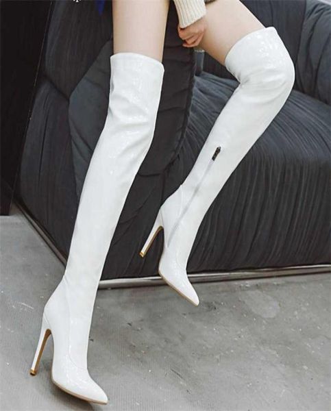 patent leather thigh high boots women high heels over the knee boots for women point toe white red fetish party long shoes 212531787, Black
patent leather thigh high boots women high heels over the knee boots for women point toe white red fetish party long shoes 212531787, Black