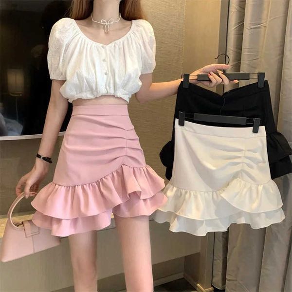 (inner lining) irregular ruffle skirt half length skirt for women spring/summer 2023 new style skirt high waisted fishtail short skirt, Black
(inner lining) irregular ruffle skirt half length skirt for women spring/summer 2023 new style skirt high waisted fishtail short skirt, Black