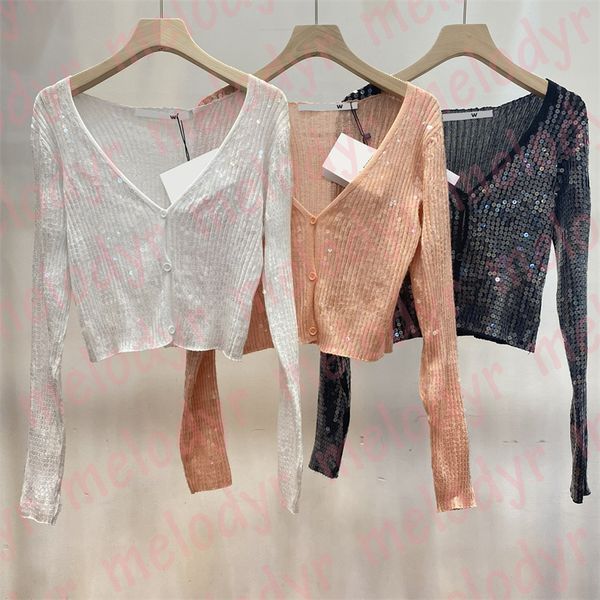 women sequin knits spring autumn thin knitted cardigan tees v neck short long sleeve coat, White
women sequin knits spring autumn thin knitted cardigan tees v neck short long sleeve coat, White