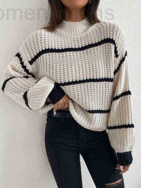 women's sweaters designer lantern slve co temperent round neck striped knitted swter women's new style in autumn and winter x1yx, White;black
women's sweaters designer lantern slve co temperent round neck striped knitted swter women's new style in autumn and winter x1yx, White;black