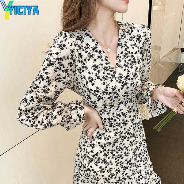 yiciya casual dresses 2023 autumn women dress black long sleeve chiffon floral lady waist slim for white puff v-neck, Black;gray
yiciya casual dresses 2023 autumn women dress black long sleeve chiffon floral lady waist slim for white puff v-neck, Black;gray