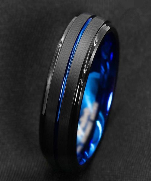 8mm black brushed ladder edge tungsten ring blue stripe amens wedding band size 7 131065086, Silver
8mm black brushed ladder edge tungsten ring blue stripe amens wedding band size 7 131065086, Silver