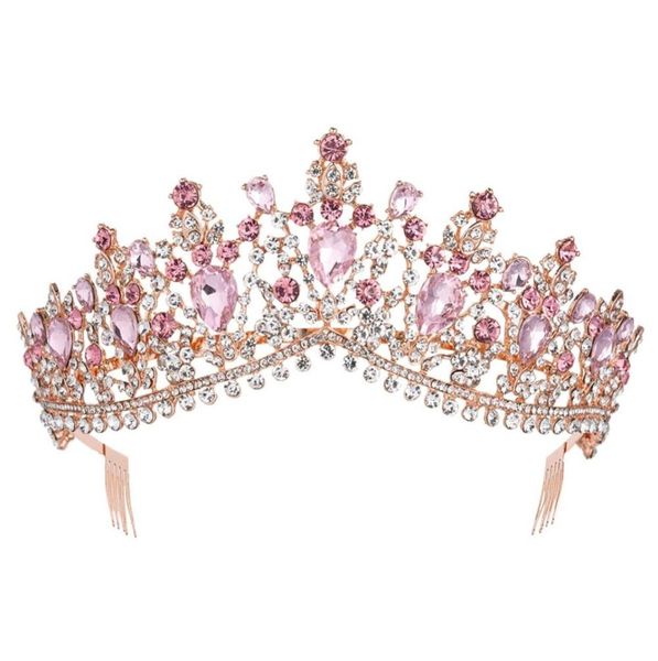 baroque rose gold pink crystal bridal tiara crown with comb pageant prom rhinestone veil tiara headband wedding hair accessories y7489660, White;golden
baroque rose gold pink crystal bridal tiara crown with comb pageant prom rhinestone veil tiara headband wedding hair accessories y7489660, White;golden