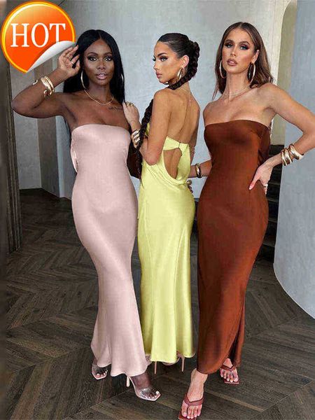 woman solid backless satin tube dress tight nightclub girl clothes 2022 summer fashion strapless slim dress t220816, White
woman solid backless satin tube dress tight nightclub girl clothes 2022 summer fashion strapless slim dress t220816, White