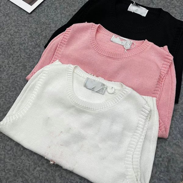 fashion clothes womens t shirt designer luxury high end knit pear embroider print black white pink 3 colors crew neck sleeveles short women
fashion clothes womens t shirt designer luxury high end knit pear embroider print black white pink 3 colors crew neck sleeveles short women
